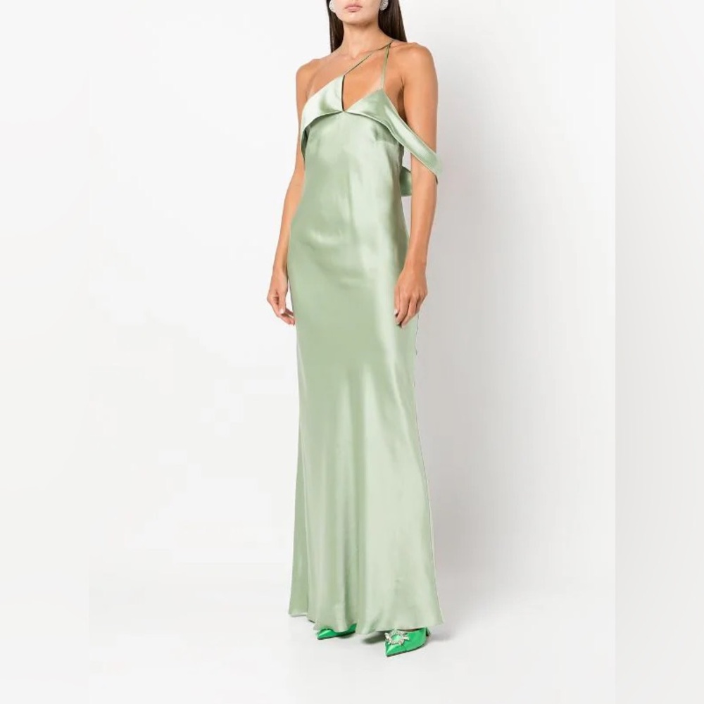 Michelle Mason Bias-cut One Shoulder Gown